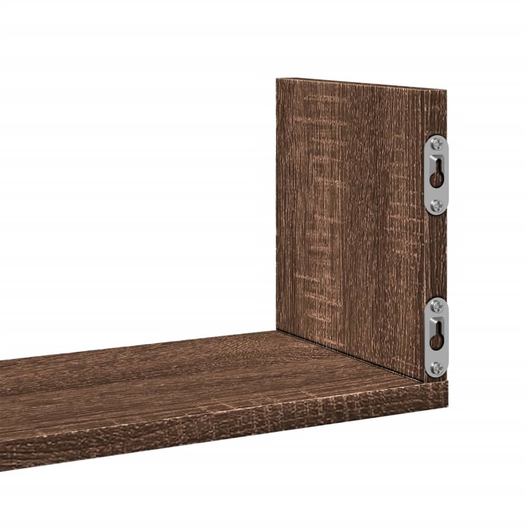 Mensole da Parete 3pz Rovere Marrone 58x18x18 cm in Truciolato | homemem39