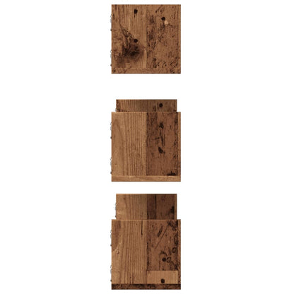 Mensole da Parete 3pz Legno Antico 58x18x18 cm in Truciolato | homemem39