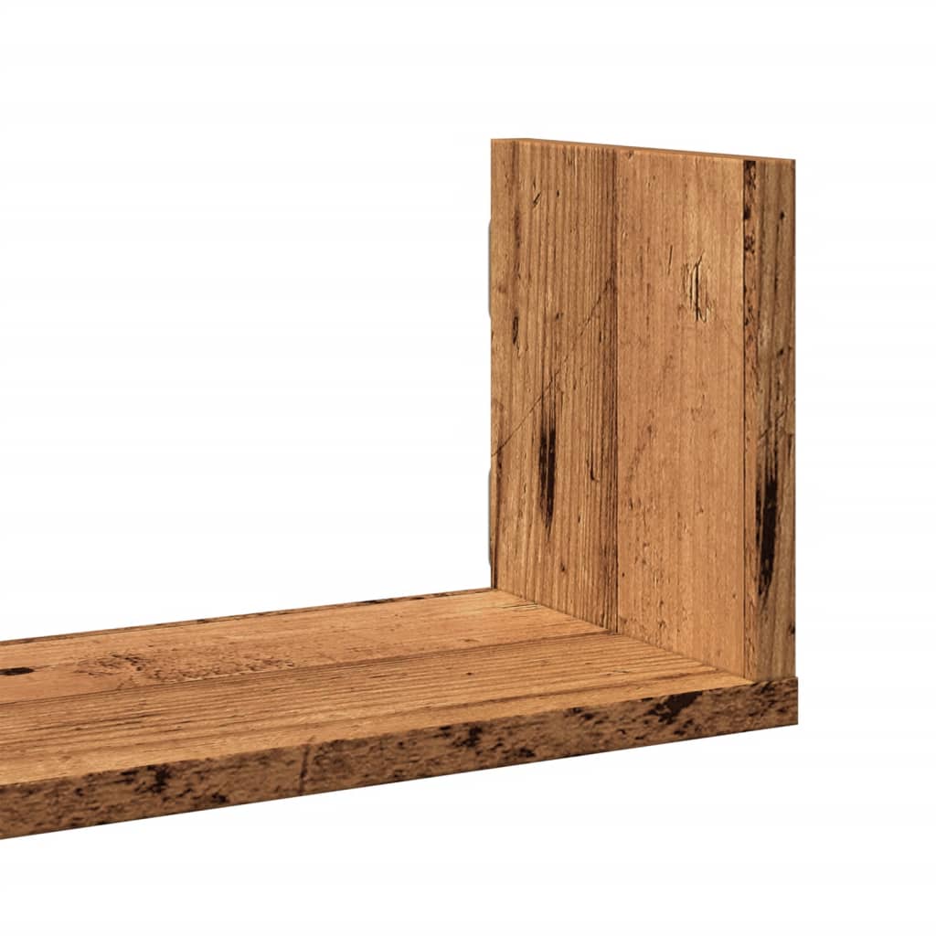 Mensole da Parete 3pz Legno Antico 58x18x18 cm in Truciolato | homemem39