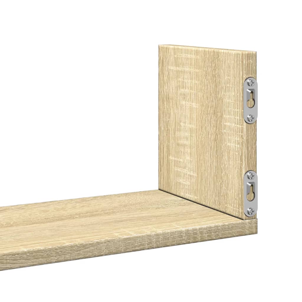 Mensole a Parete 3pz Rovere Sonoma 80x18x18 cm in Truciolato