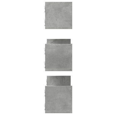 Mensole a Parete 3pz Grigio Cemento 80x18x18 cm in Truciolato | homemem39