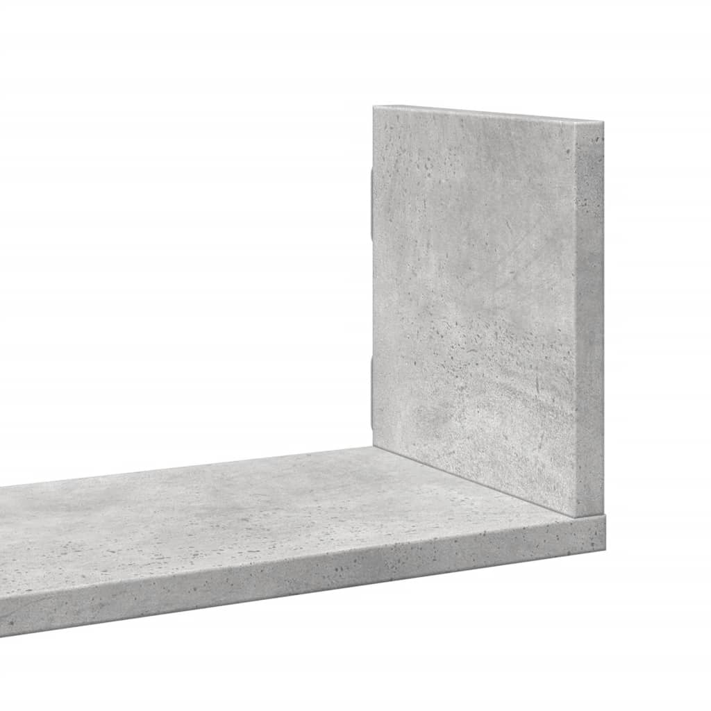 Mensole a Parete 3pz Grigio Cemento 80x18x18 cm in Truciolato