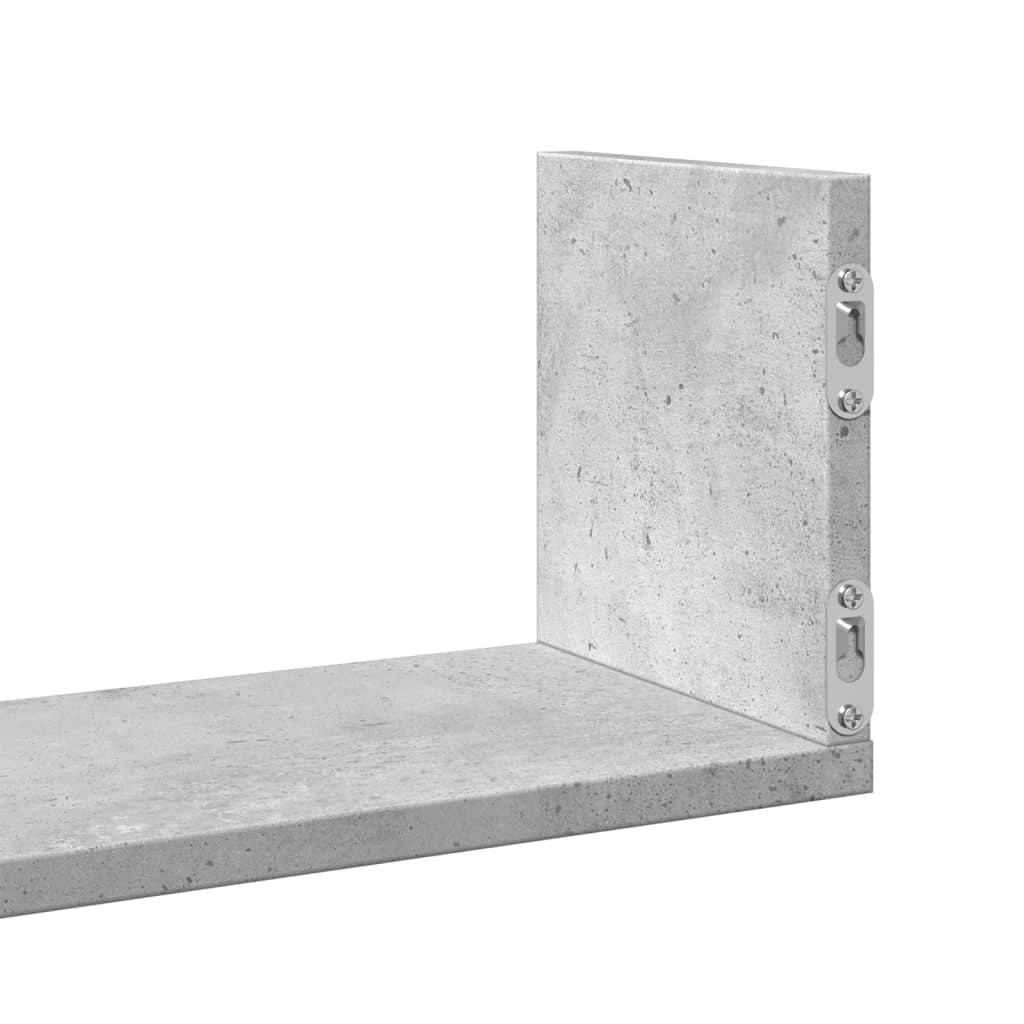 Mensole a Parete 3pz Grigio Cemento 80x18x18 cm in Truciolato
