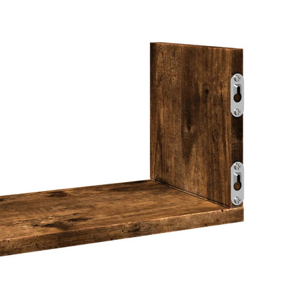 Mensole a Parete 3pz Rovere Fumo 80x18x18 cm in Truciolato