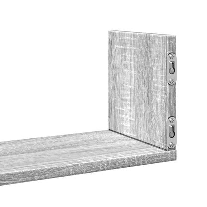 Mensole a Parete 3pz Grigio Sonoma 80x18x18 cm in Truciolato