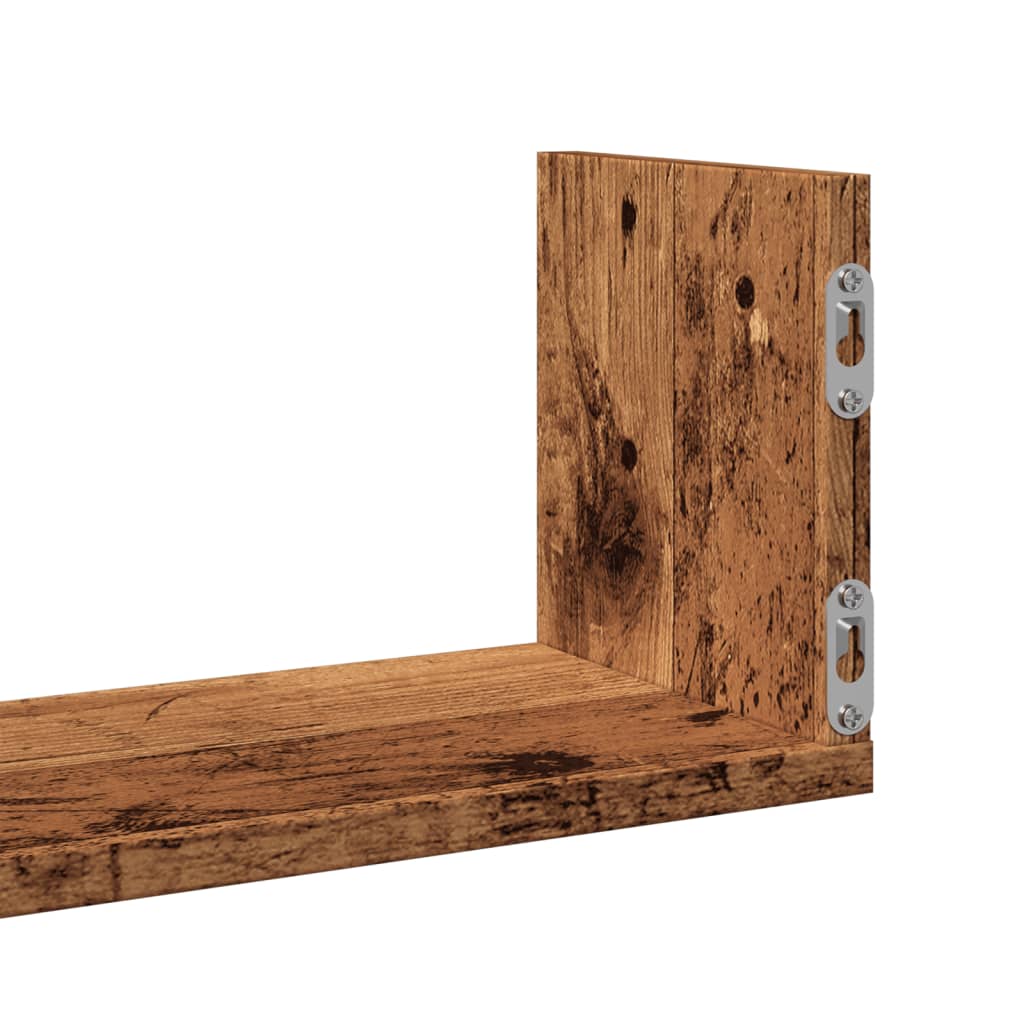 Mensole a Parete 3pz Legno Antico 80x18x18 cm in Truciolato