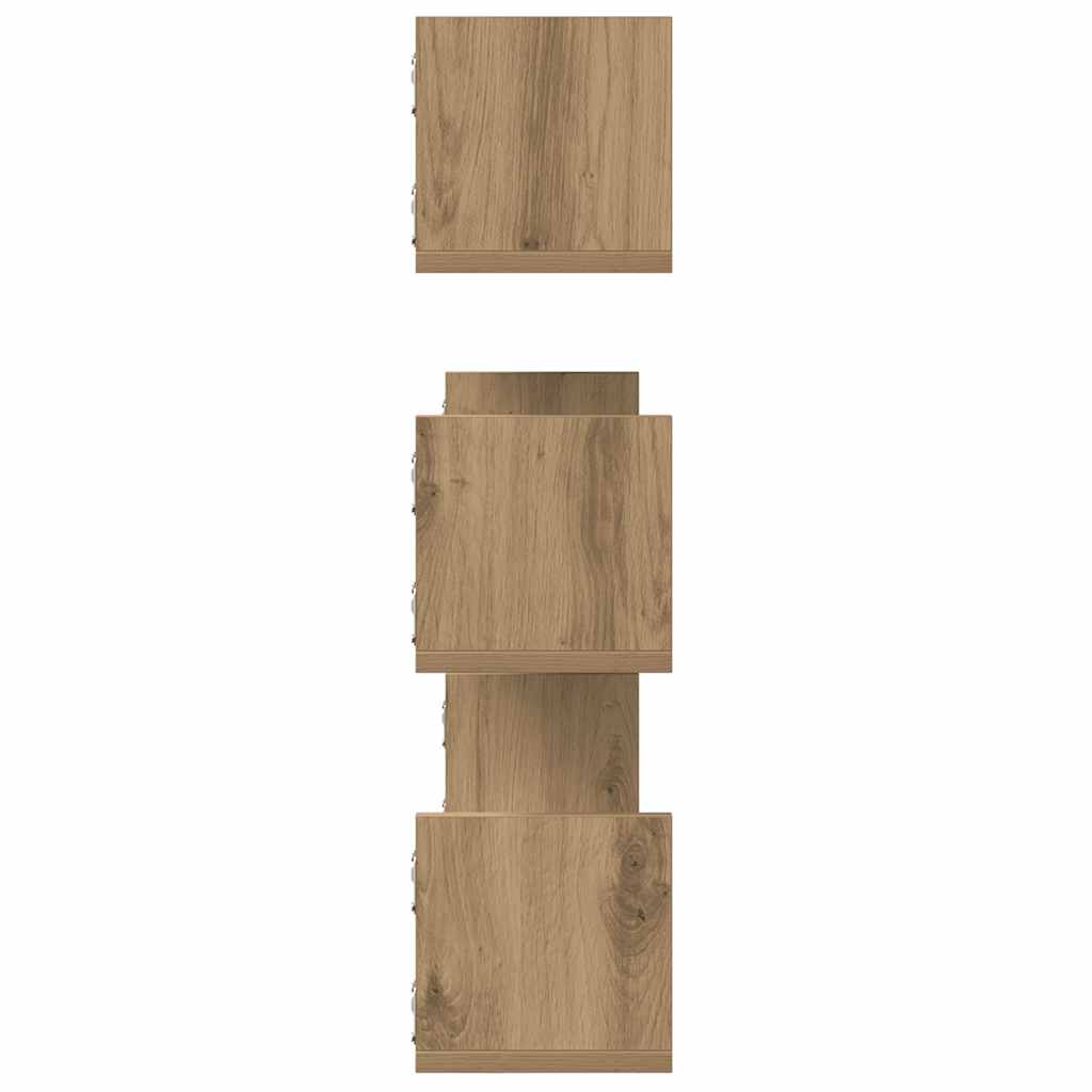 Mensole Parete 3pz Rovere Artigianale 80x18x18 cm in Truciolato