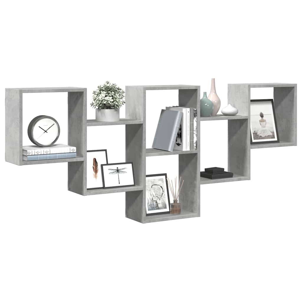 Scaffale a Muro Grigio Cemento 159x18x66 cm in Truciolato | homemem39