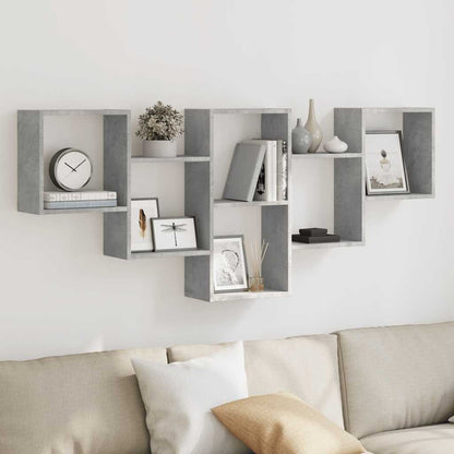 Scaffale a Muro Grigio Cemento 159x18x66 cm in Truciolato | homemem39