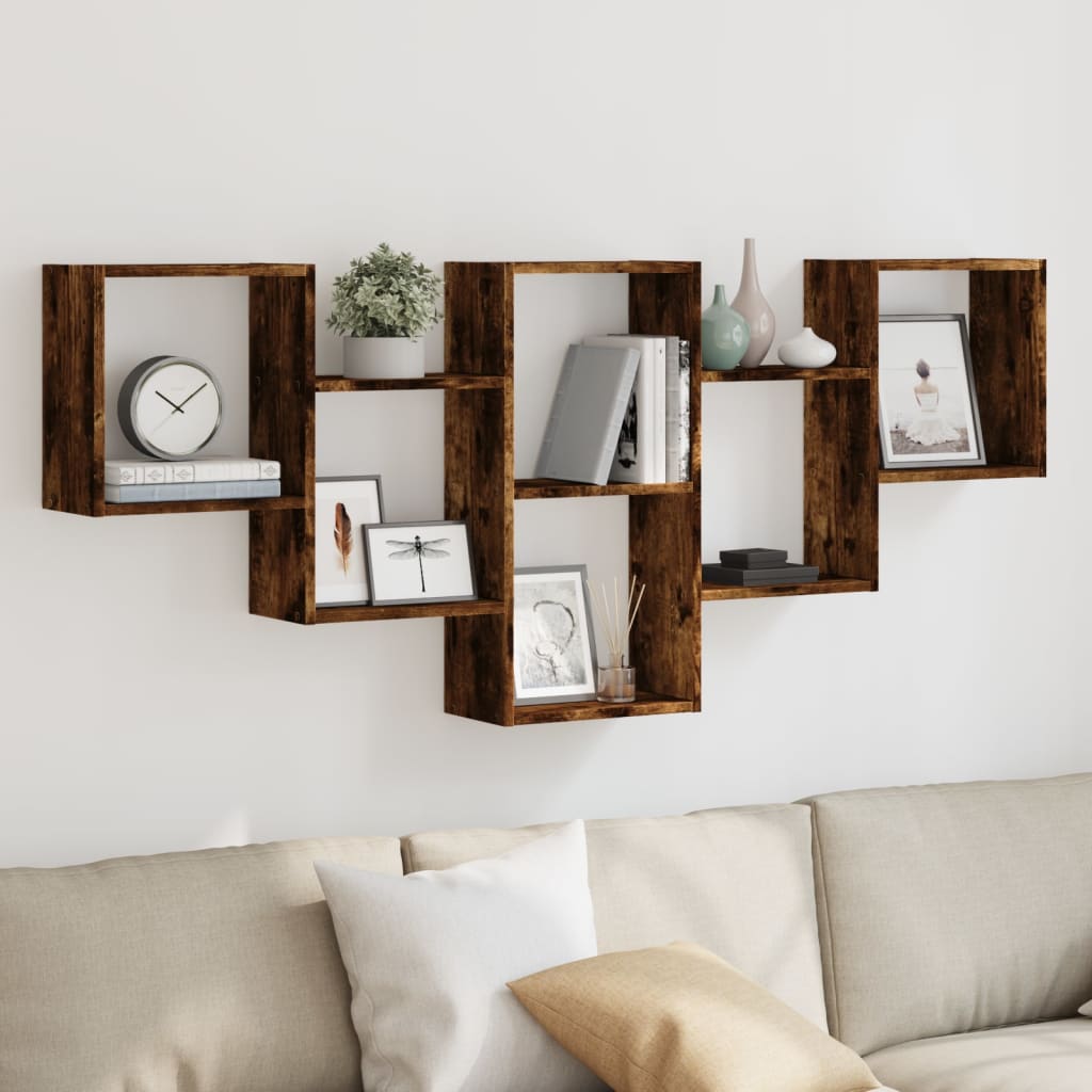 Mensola a Muro Rovere Fumo 159x18x66 cm in Truciolato