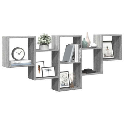 Mensola a Muro Grigio Sonoma 159x18x66 cm in Truciolato