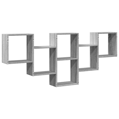 Mensola a Muro Grigio Sonoma 159x18x66 cm in Truciolato