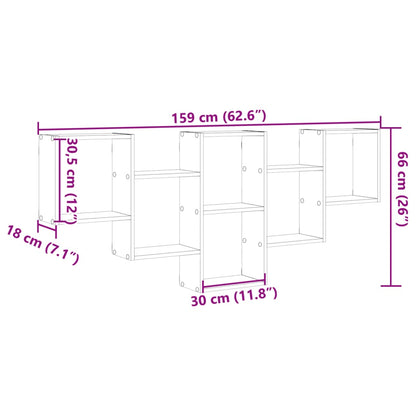 Mensola a Muro Grigio Sonoma 159x18x66 cm in Truciolato