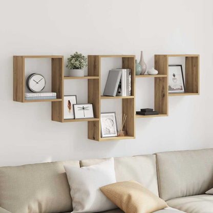 Scaffale a Parete Rovere Artigianale 159x18x66 cm in Truciolato