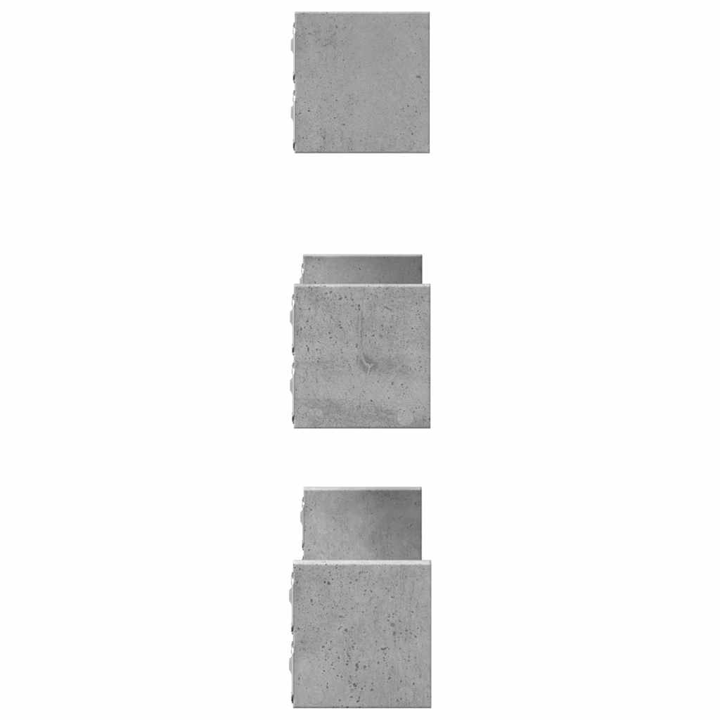 Mensole a Muro 3 pz Grigio Cemento in Truciolato | homemem39