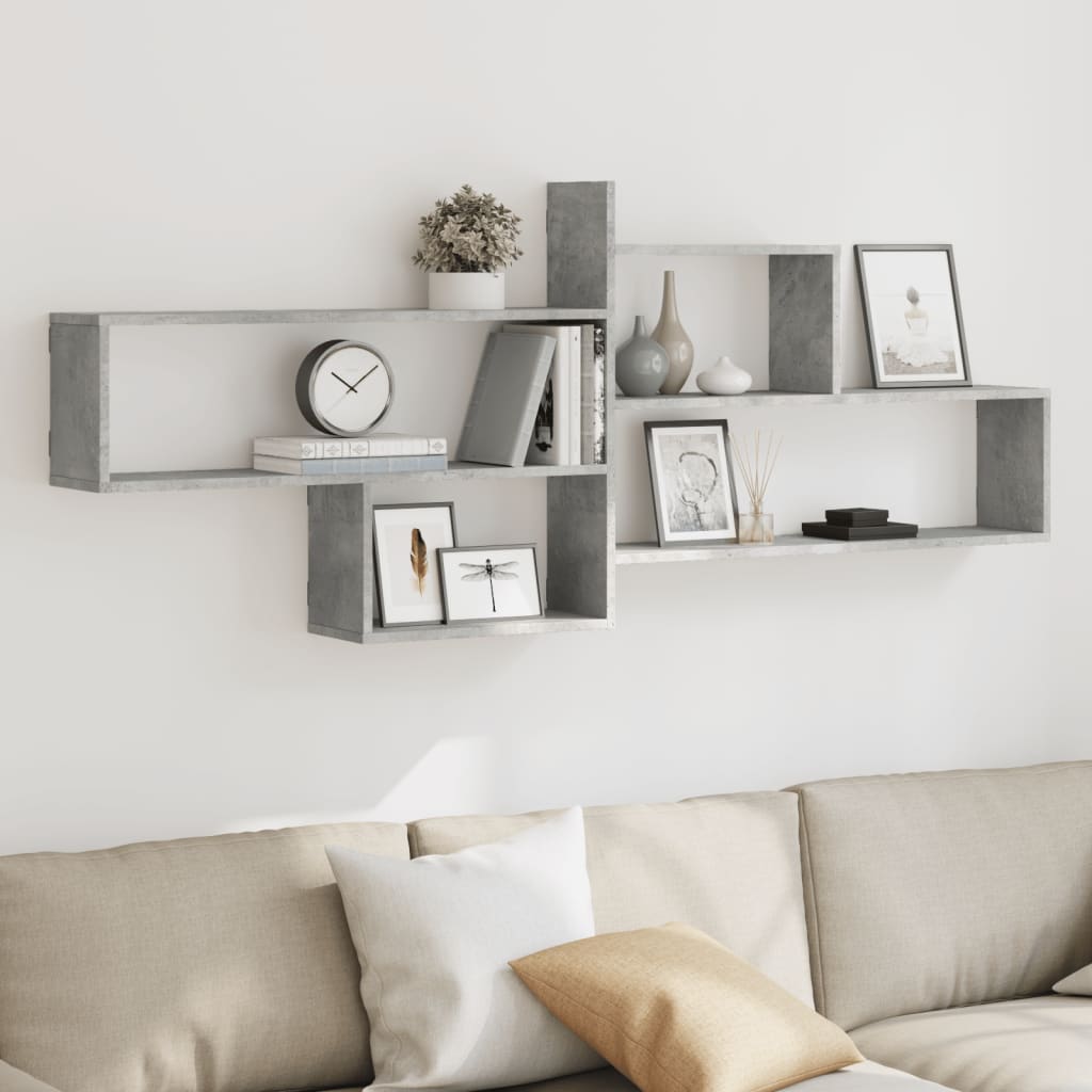 Mensola a Parete Grigio Cemento 167,5x18x68 cm in Truciolato | homemem39