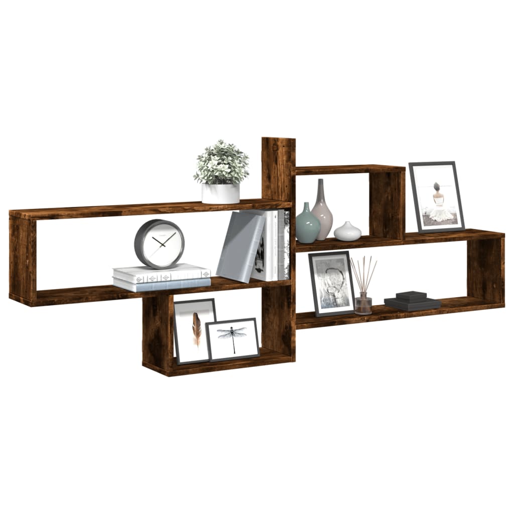Mensola a Parete Rovere Fumo 167,5x18x68 cm in Truciolato | homemem39