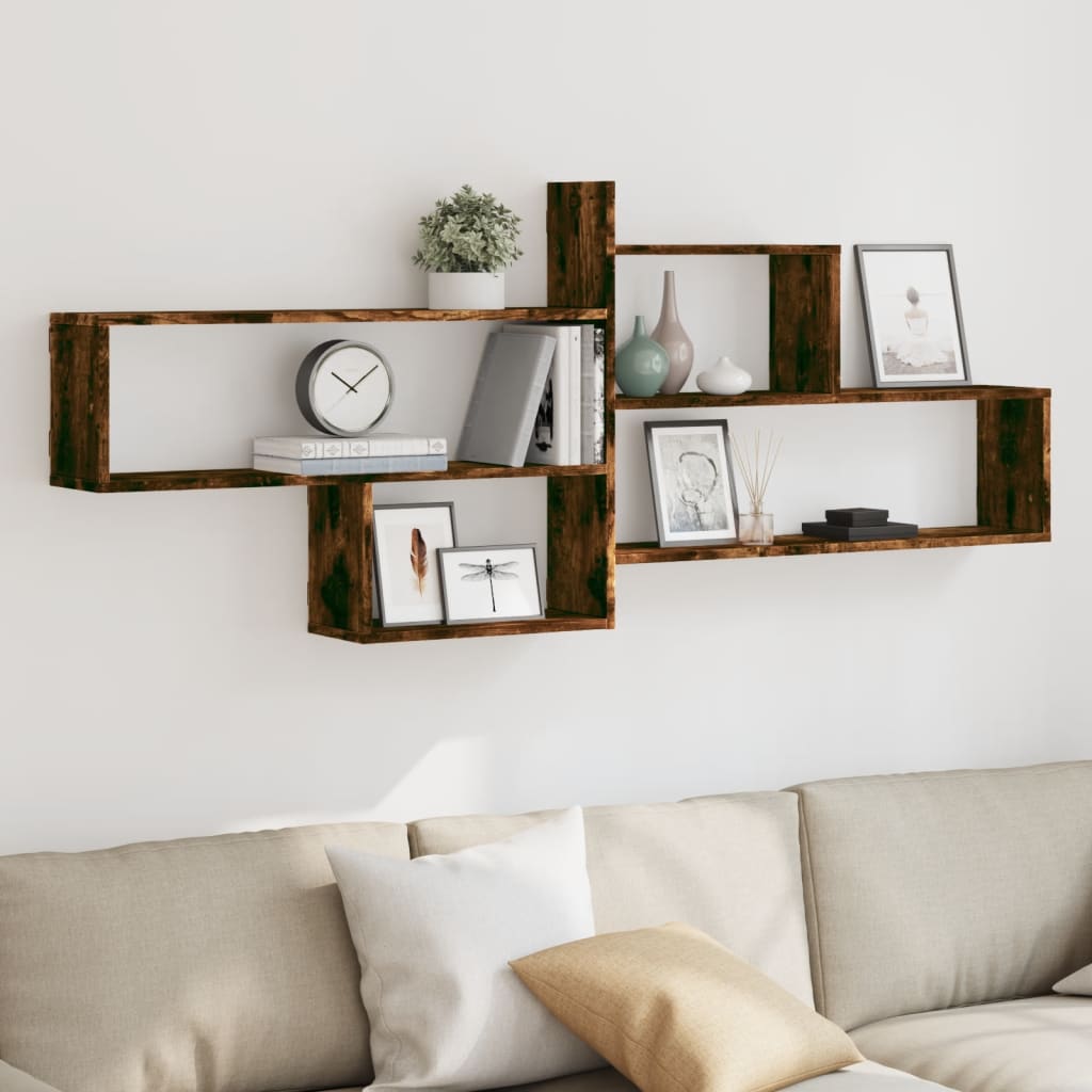 Mensola a Parete Rovere Fumo 167,5x18x68 cm in Truciolato | homemem39