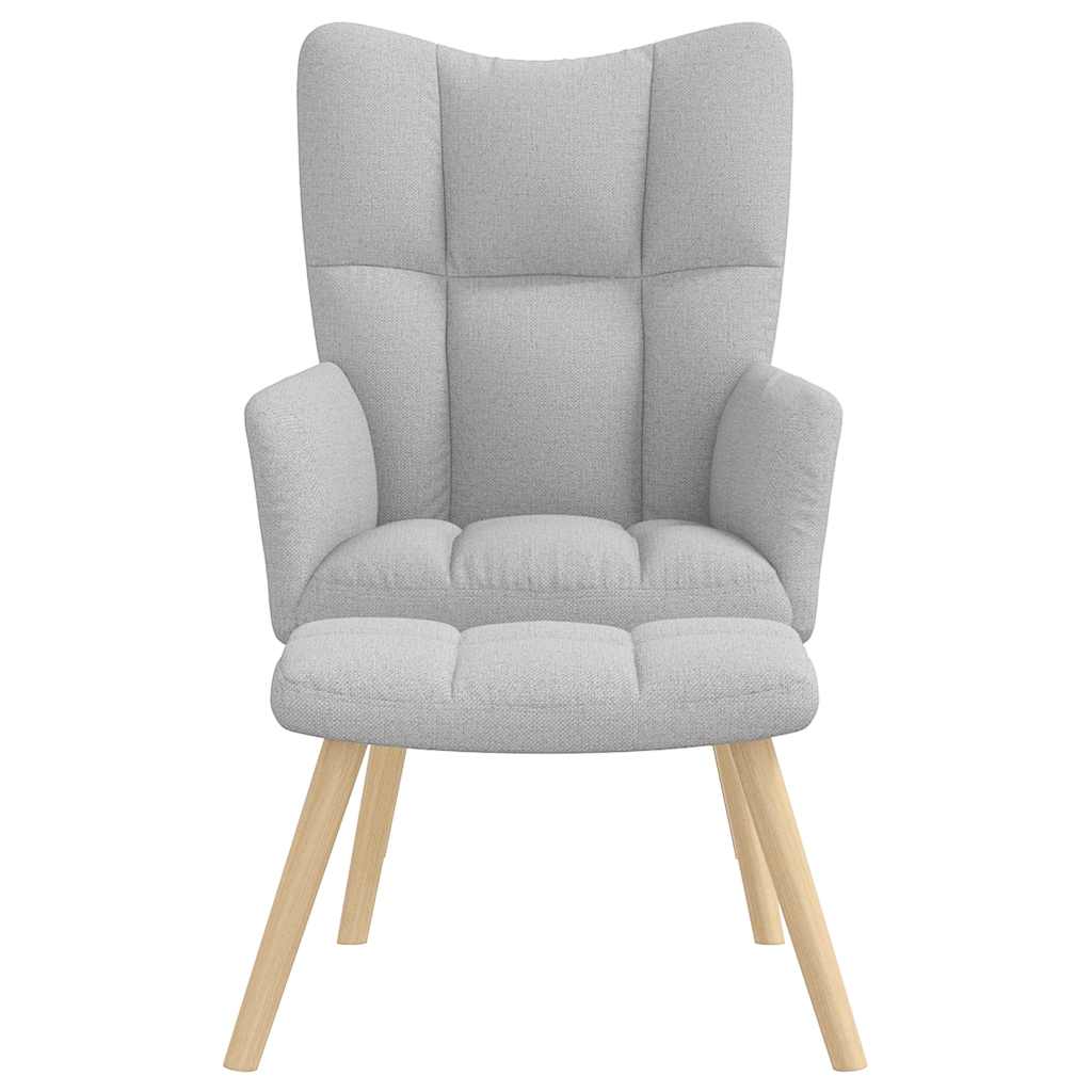 Sedia Relax con Poggiapiedi Grigio Nuvola in Tessuto - homemem39