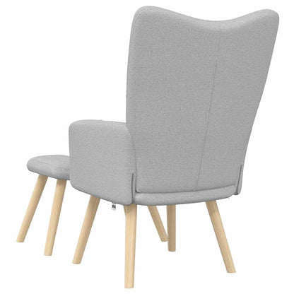 Sedia Relax con Poggiapiedi Grigio Nuvola in Tessuto | homemem39