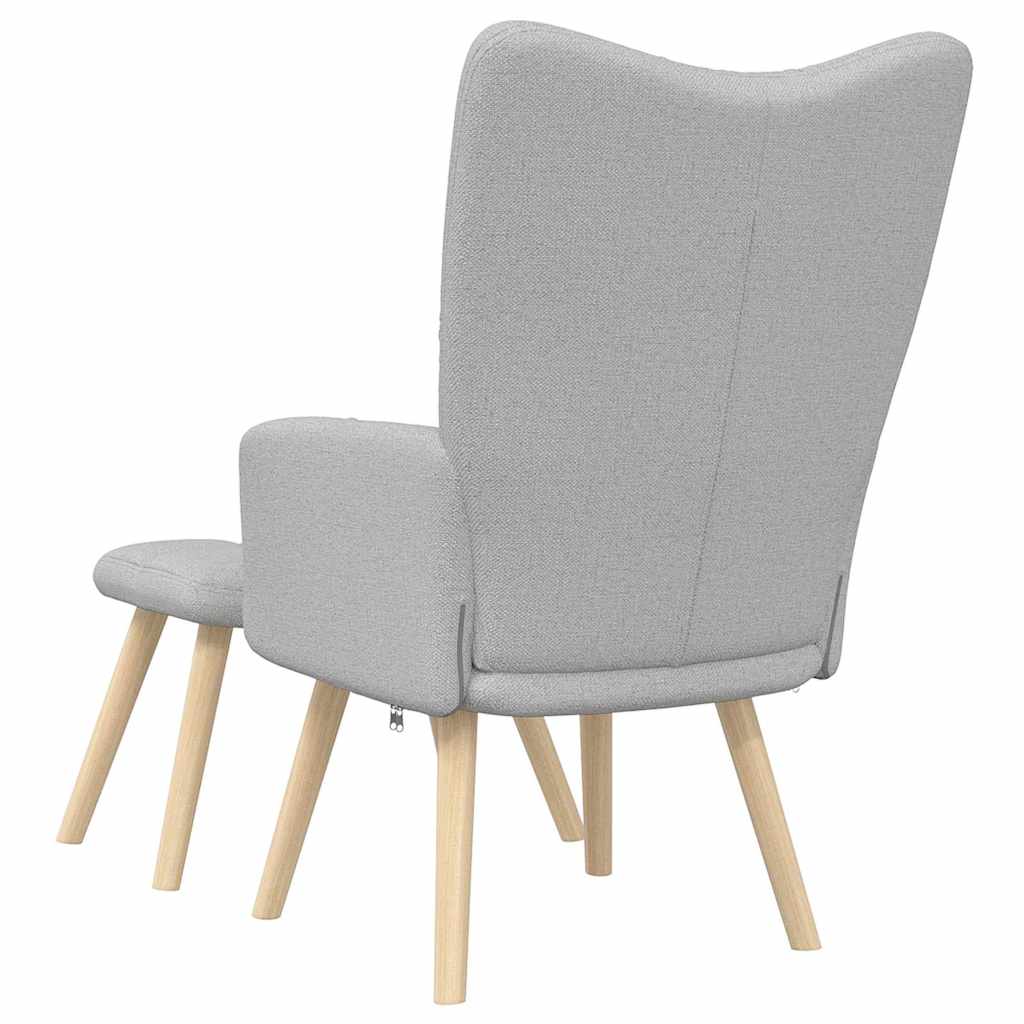 Sedia Relax con Poggiapiedi Grigio Nuvola in Tessuto - homemem39