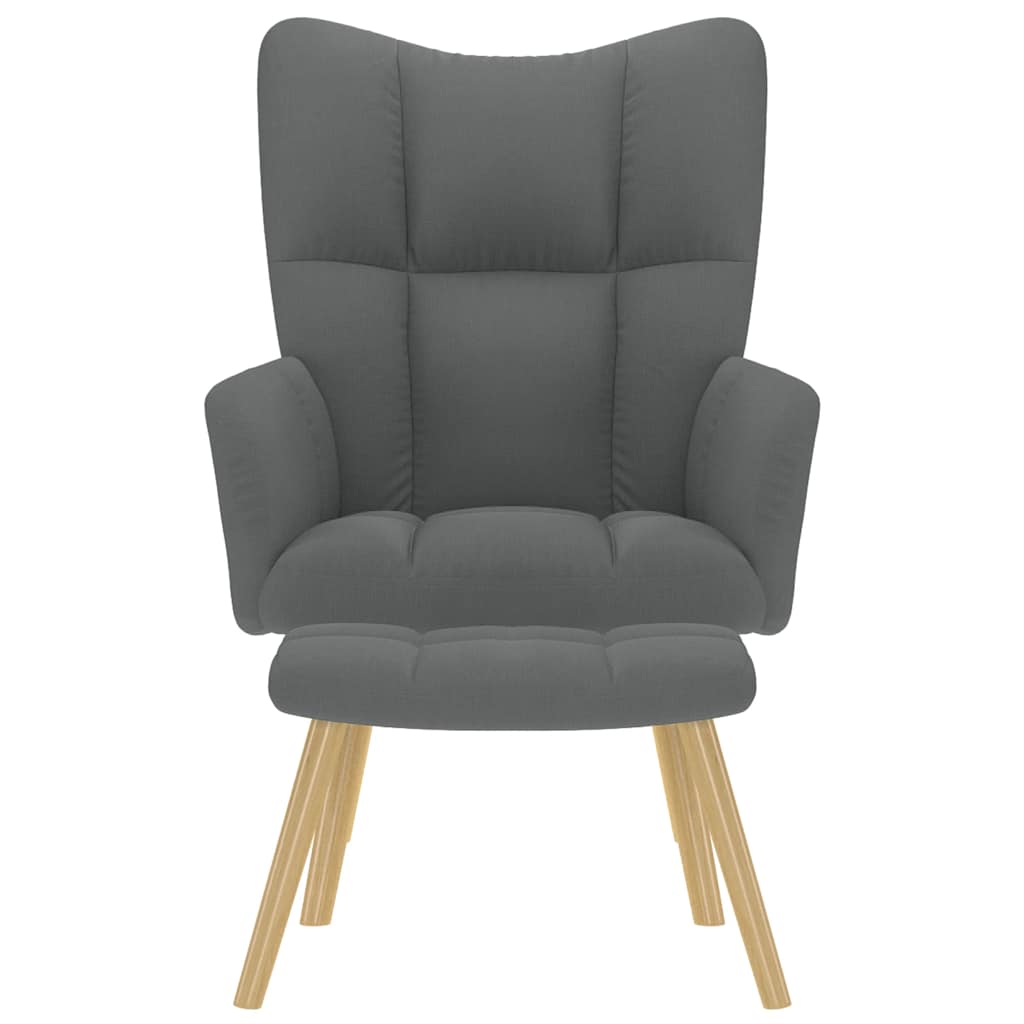 Poltrona Relax con Poggiapiedi Grigio Chiaro in Tessuto - homemem39