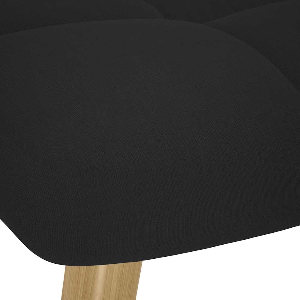 Poltrona Relax con Poggiapiedi Nera in Tessuto - homemem39