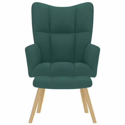Poltrona Relax con Poggiapiedi Verde Scuro in Tessuto | homemem39