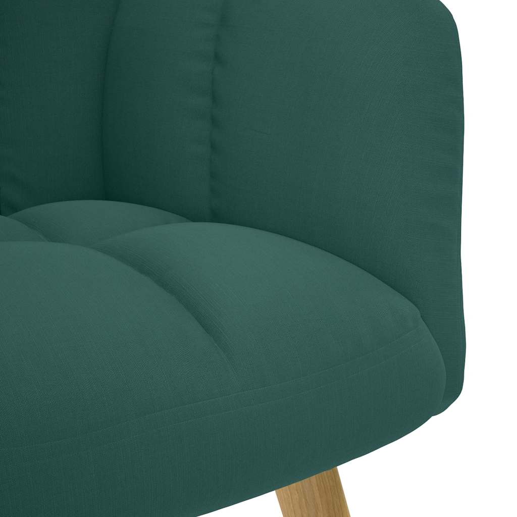 Poltrona Relax con Poggiapiedi Verde Scuro in Tessuto