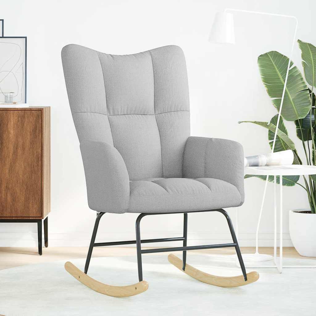 Sedia a Dondolo Grigio Nuvola in Tessuto - homemem39