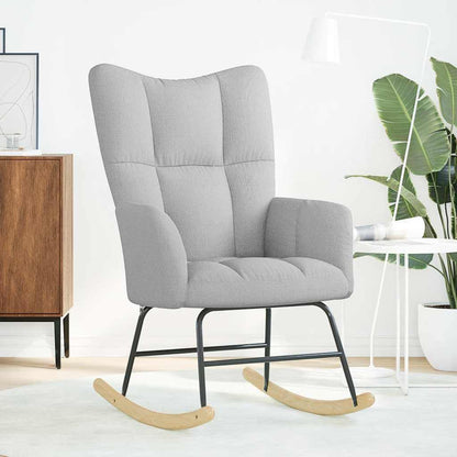 Sedia a Dondolo Grigio Nuvola in Tessuto - homemem39