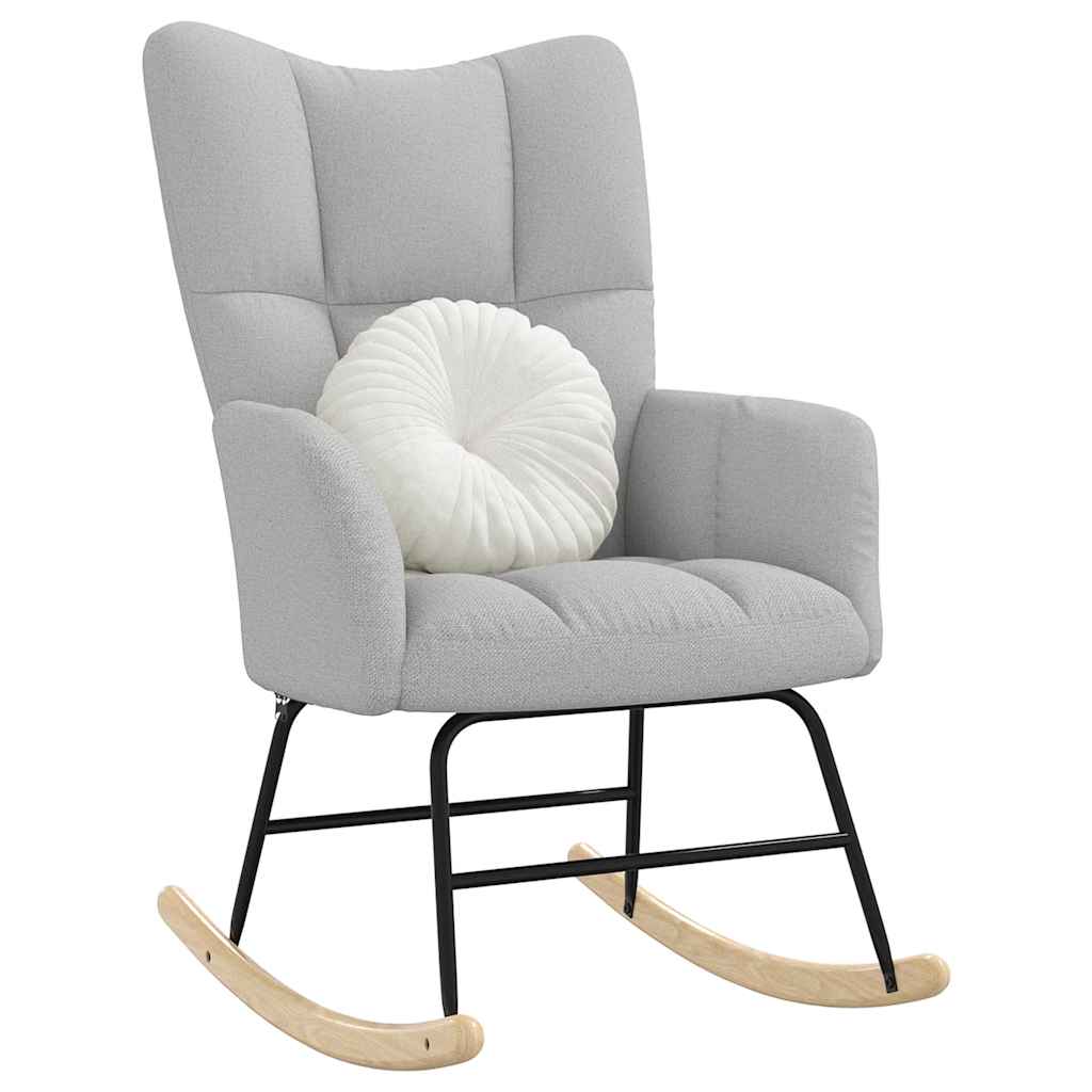 Sedia a Dondolo Grigio Nuvola in Tessuto - homemem39