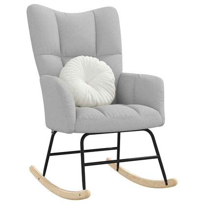 Sedia a Dondolo Grigio Nuvola in Tessuto - homemem39