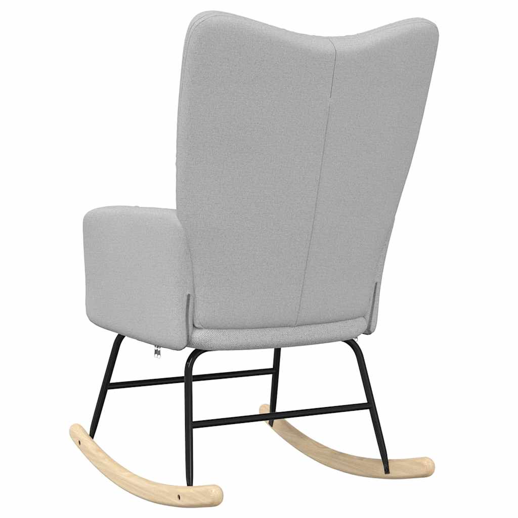 Sedia a Dondolo Grigio Nuvola in Tessuto - homemem39