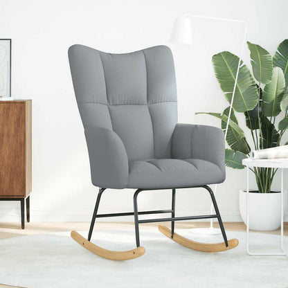 Sedia a Dondolo Grigio Chiaro in Tessuto - homemem39