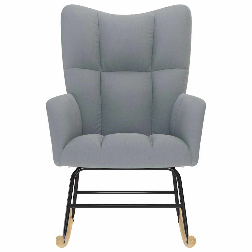 Sedia a Dondolo Grigio Chiaro in Tessuto - homemem39