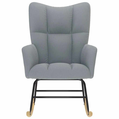 Sedia a Dondolo Grigio Chiaro in Tessuto - homemem39