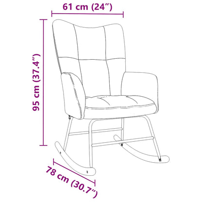 Sedia a Dondolo Grigio Chiaro in Tessuto - homemem39