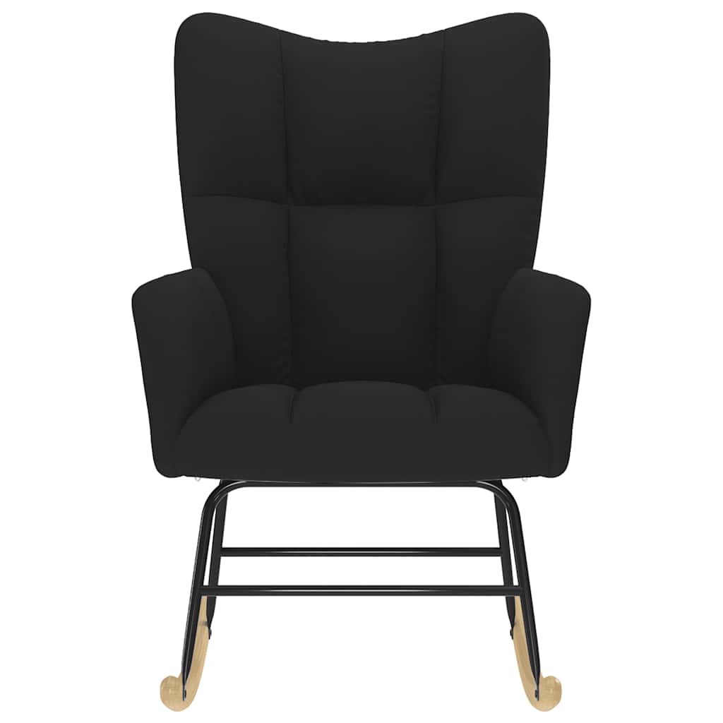 Sedia a Dondolo Nera in Tessuto - homemem39