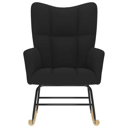 Sedia a Dondolo Nera in Tessuto - homemem39