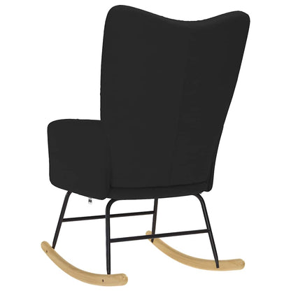 Sedia a Dondolo Nera in Tessuto - homemem39