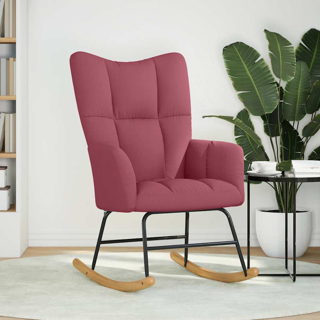 Sedia a Dondolo Rosso Vino in Tessuto