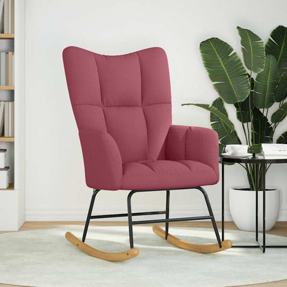 Sedia a Dondolo Rosso Vino in Tessuto