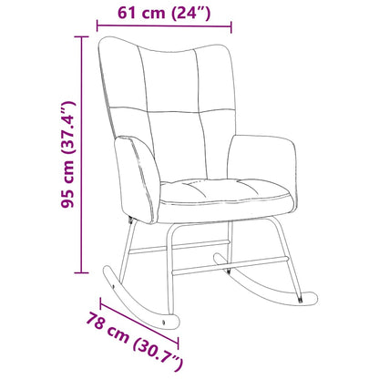 Sedia a Dondolo Rosso Vino in Tessuto
