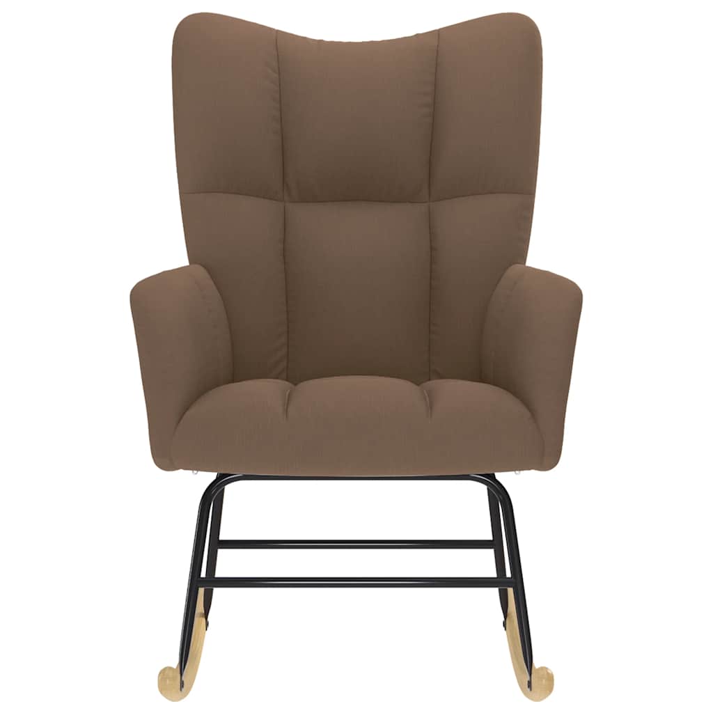 Sedia a Dondolo Marrone in Tessuto - homemem39