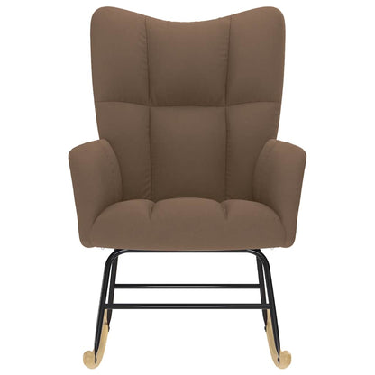 Sedia a Dondolo Marrone in Tessuto - homemem39