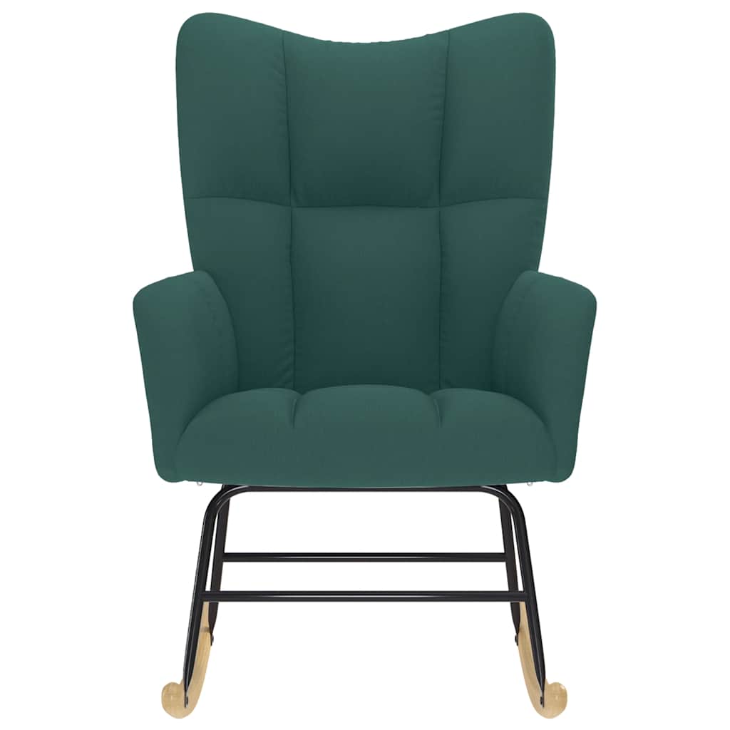 Poltrona a Dondolo Verde Scuro in Tessuto - homemem39