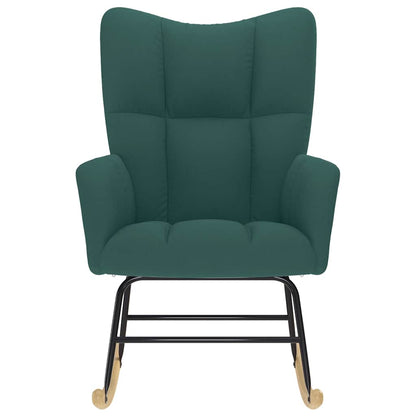 Poltrona a Dondolo Verde Scuro in Tessuto - homemem39