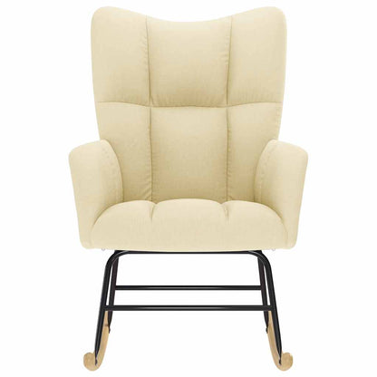 Sedia a Dondolo Crema in Tessuto - homemem39