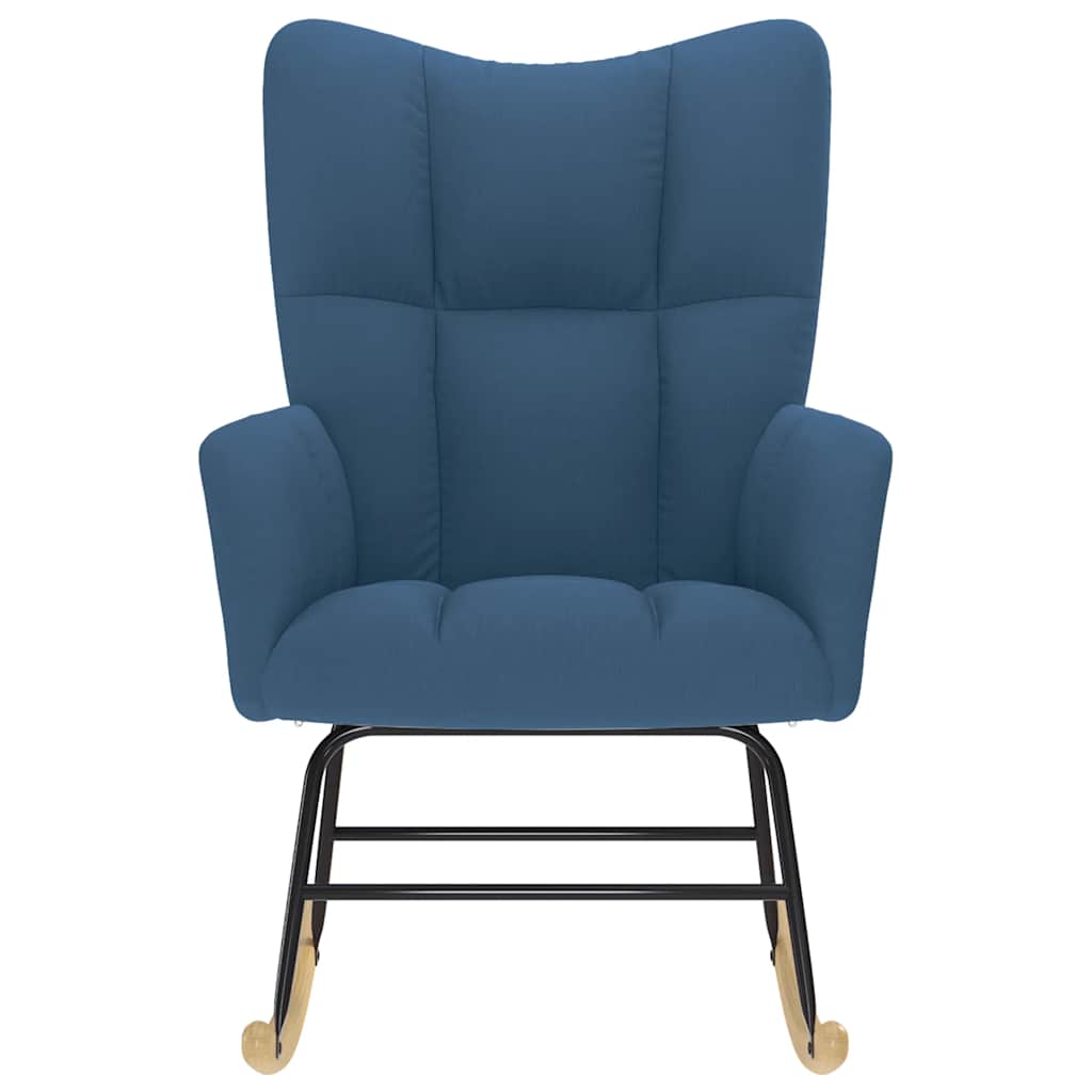 Sedia a Dondolo Blu in Tessuto - homemem39